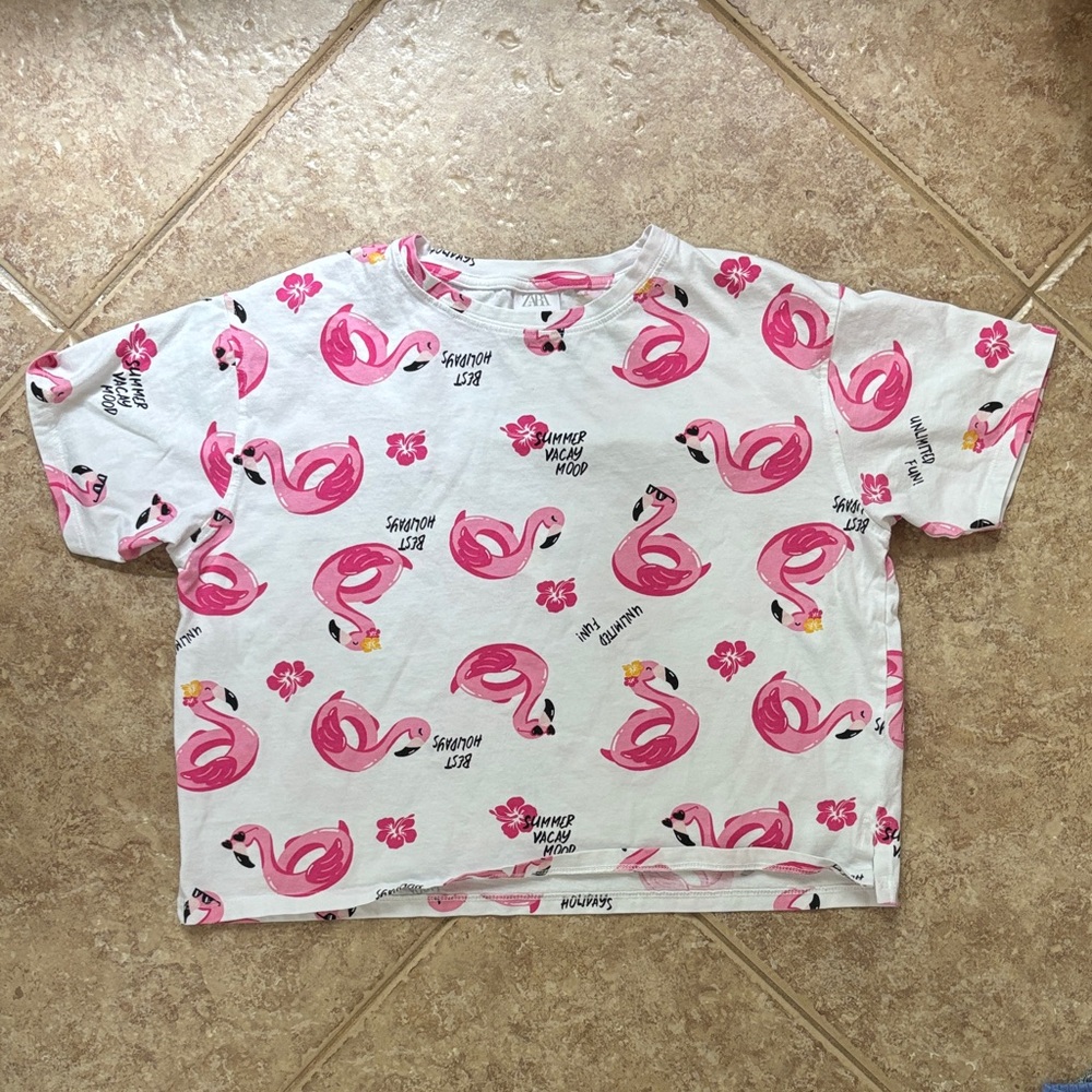 Zara Kids Pink Flamingo Tee